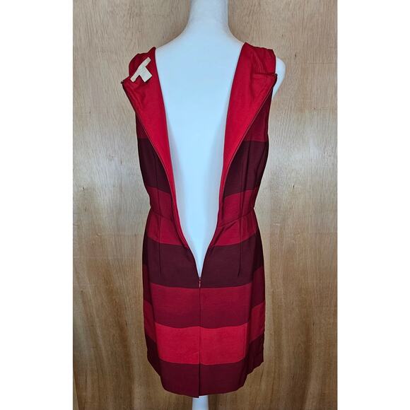 Banana Republic Red Stripe Sleeveless Sheath Dress Size 4 - Picture 3 of 8